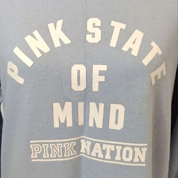 Victoria's Secret PINK Baby Blue Pink State Of Mind Crew Pullover Medium - Picture 4 of 15